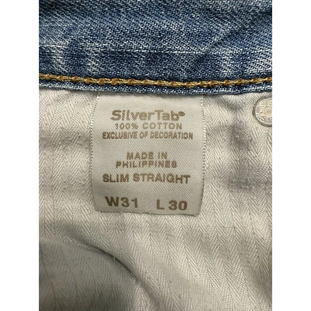 Vtg 90s Levi’s SilverTab Distressed 31x30 Great Pocket Grunge Skater Silver Tabs